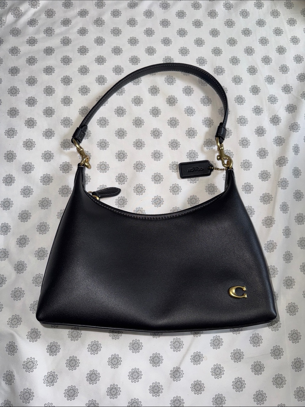 NWT Coach Black Juliet Leather Shoulder Bag with Gold Hardware